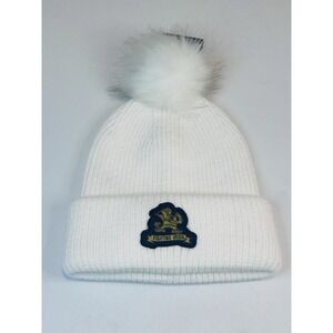 Under Armour Beanie White Women's Fighting Irish Leprechaun Logo w/Pom